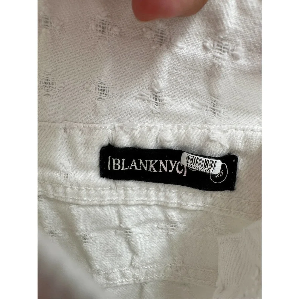 BlankNYC‎ Overall Shortalls 26 White Eyes On You Perforated Distressed Denim